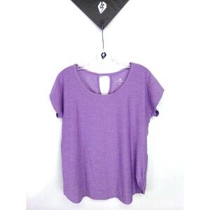 Tuff Athletics Women's M Purple Workout Tee Slit Back Light Weight Stretchy EUC